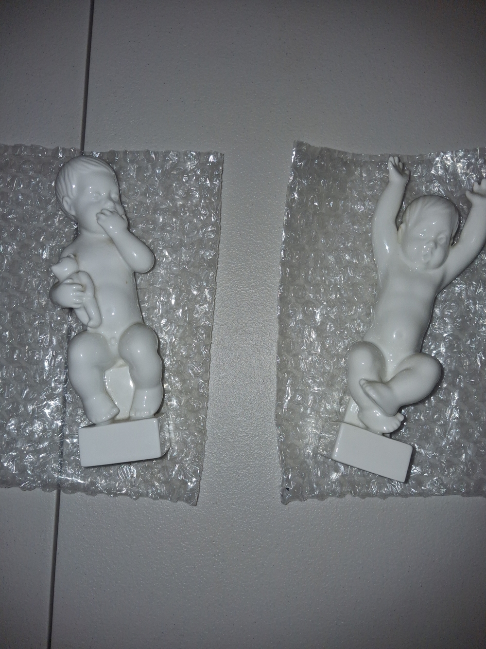Vintage Bing & Grondahl B&G Denmark White Porcelain Figurines #2231 & #2232 Set